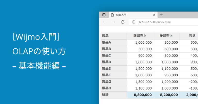 ［Wijmo入門］OLAPの使い方 – 基本機能編 –