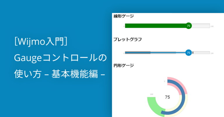 ［Wijmo入門］Gaugeコントロールの使い方 – 基本機能編 –
