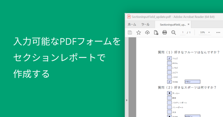 入力可能なPDFフォームをセクションレポートで作成する