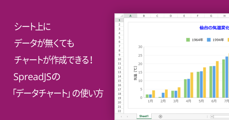 シート上にデータが無くてもチャートが作成できる！SpreadJSの「データチャート」の使い方