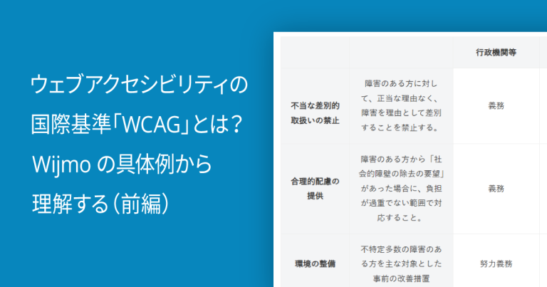 ウェブアクセシビリティの国際基準「WCAG」とは？Wijmoの具体例から理解する（前編）