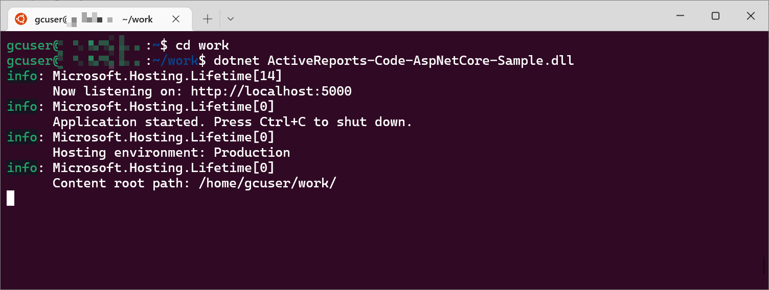 ASP.NET Coreアプリケーションの実行