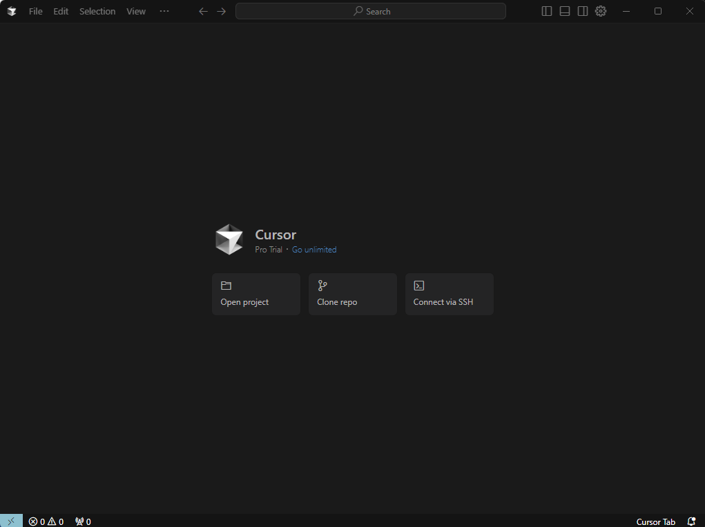 Cursorの起動画面
