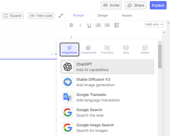 CreateのWebアプリと外部サービスとの連携機能