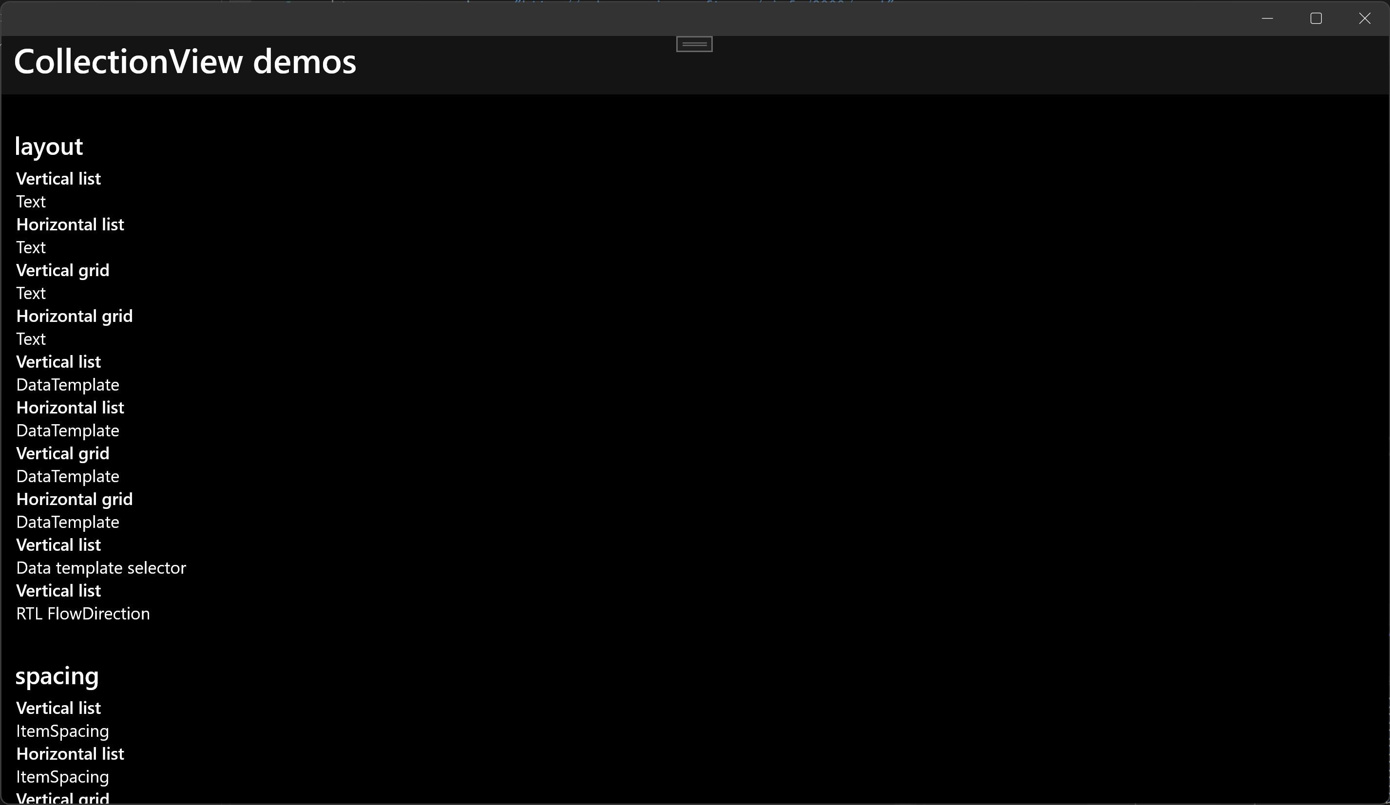 .NET MAUI Demos - CollectionViewDemos