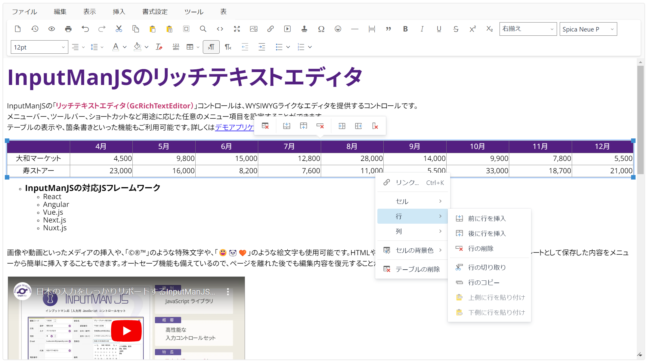 リッチテキストエディタ