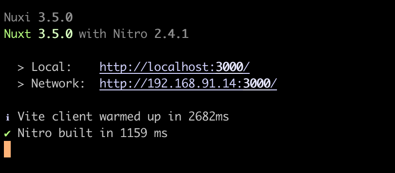 Nuxtアプリケーションの実行
