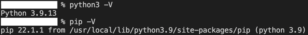 Pythonのバージョン確認