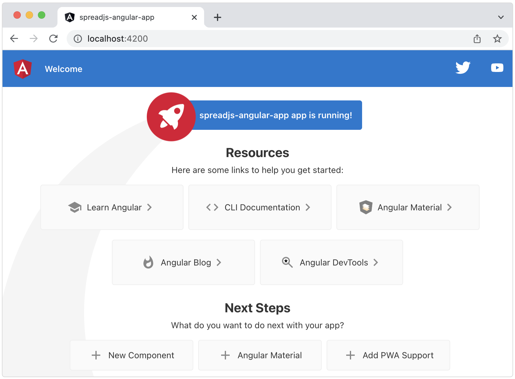Angularプロジェクトの実行