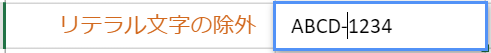 編集時はリテラル文字を表示