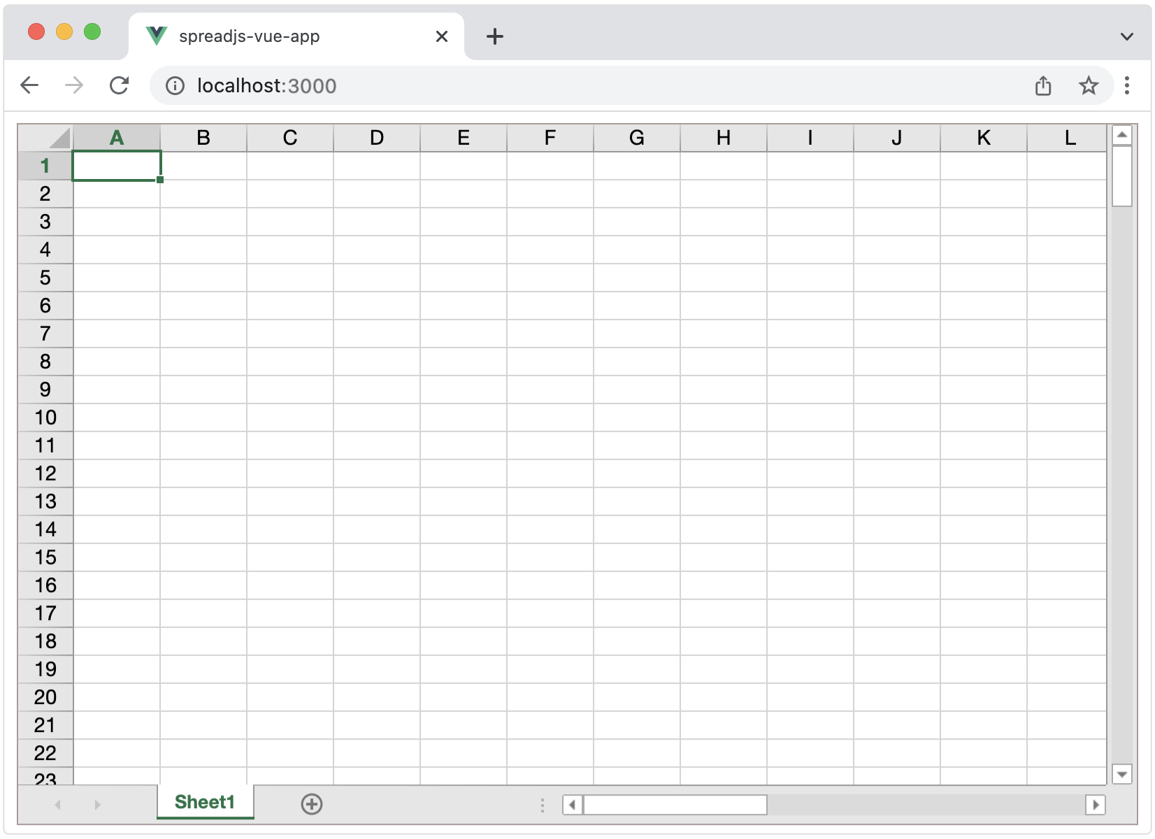 Vue上に実装されたSpreadJS