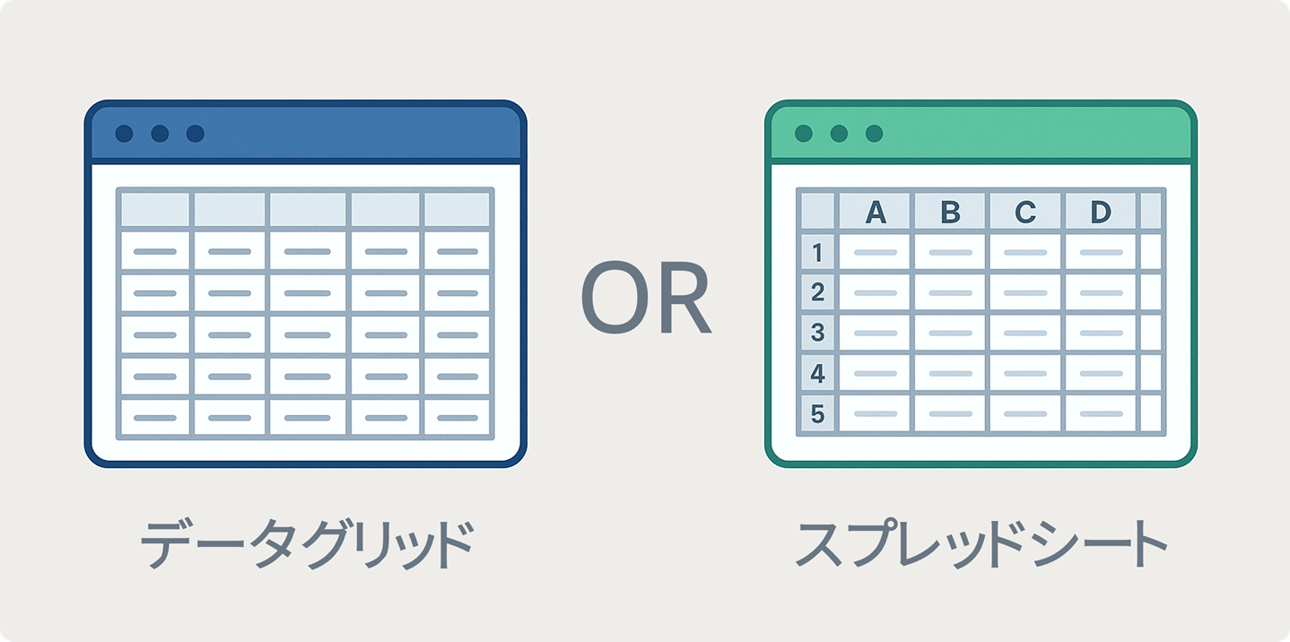 データグリッドとスプレッドシート