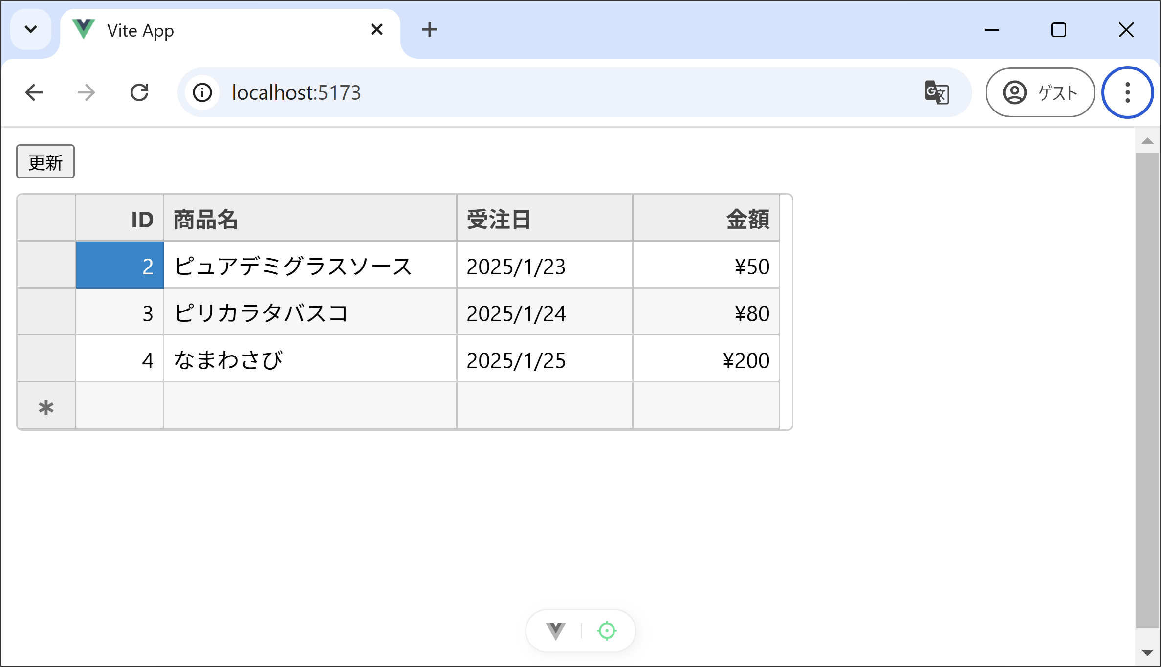 APIからデータの取得