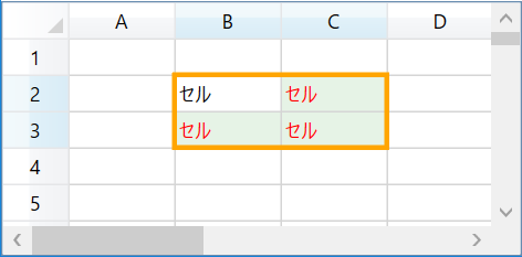 選択範囲の文字色/背景色/罫線を変更 選択範囲の文字色/背景色/罫線を変更