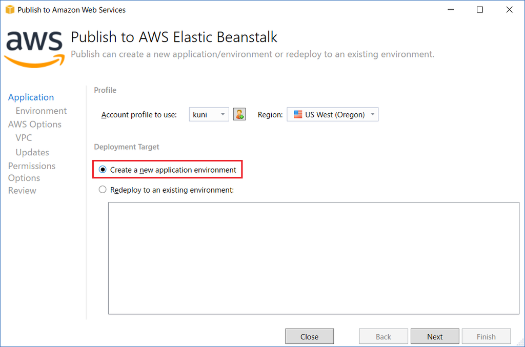 Publish to AWS Beanstalk