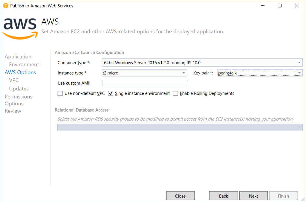 Publish to AWS Beanstalk