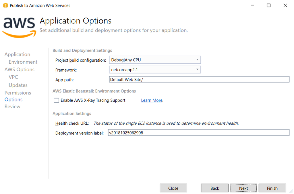 Publish to AWS Beanstalk