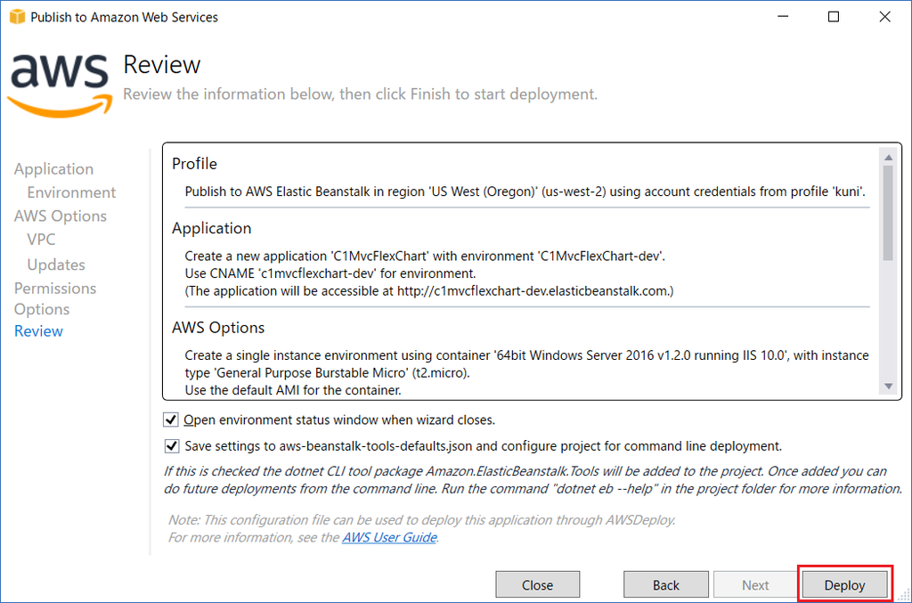 Publish to AWS Beanstalk