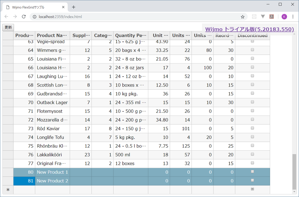 データの生成（CREATE）