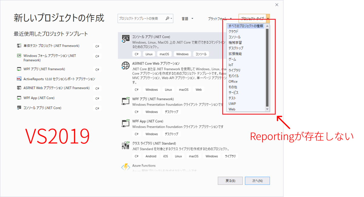 VS2019のプロジェクトテンプレート VS2019のプロジェクトテンプレート