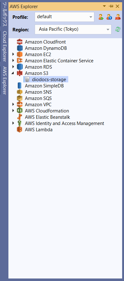 Amazon S3にバケットを作成