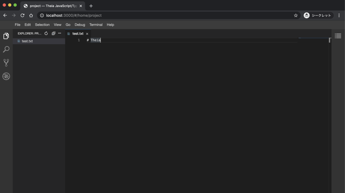 DockerからTheiaを実行