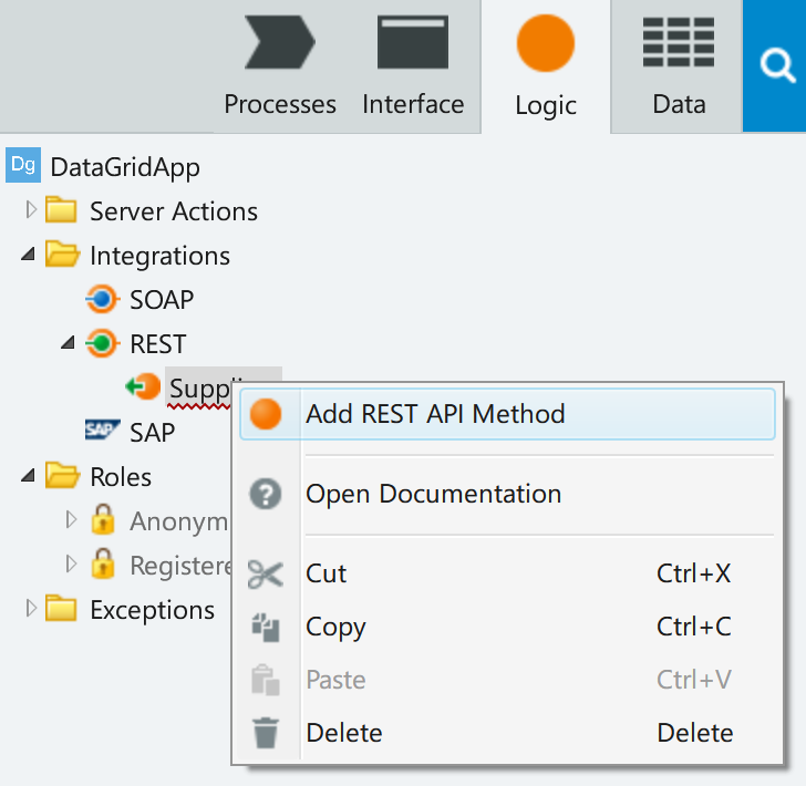 REST API メソッドの作成
