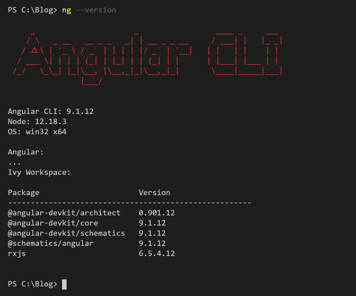 Angular CLIのインストール確認