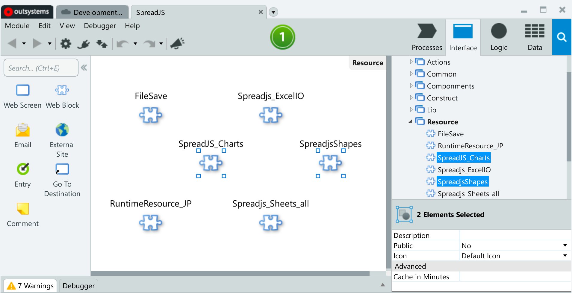 SpreadJS.oml実行時の画面