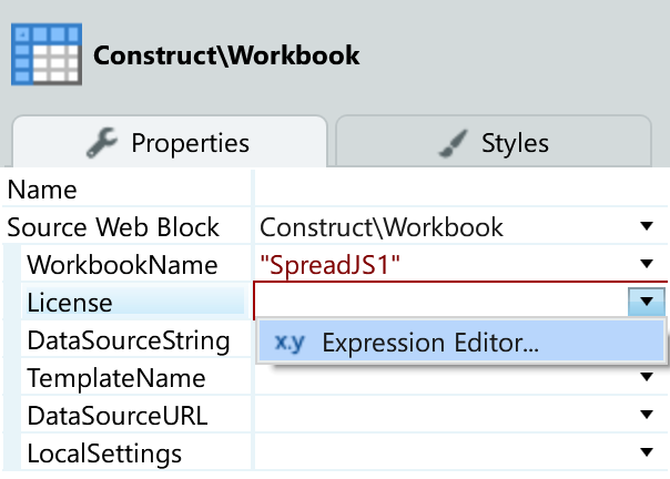 Expression Editorの表示