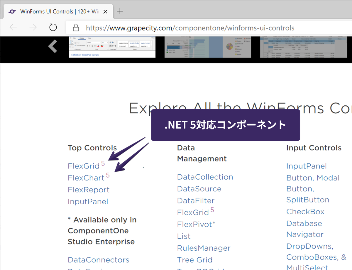 .NET 5対応コンポーネント